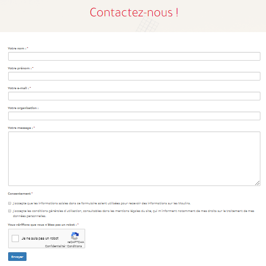 Modele de formulaire de contact